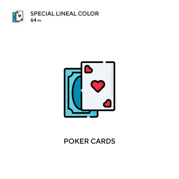 Pokerkort Speciell Linjal Färg Vektor Ikon Pokerkort Ikoner För Ditt — Stock vektor