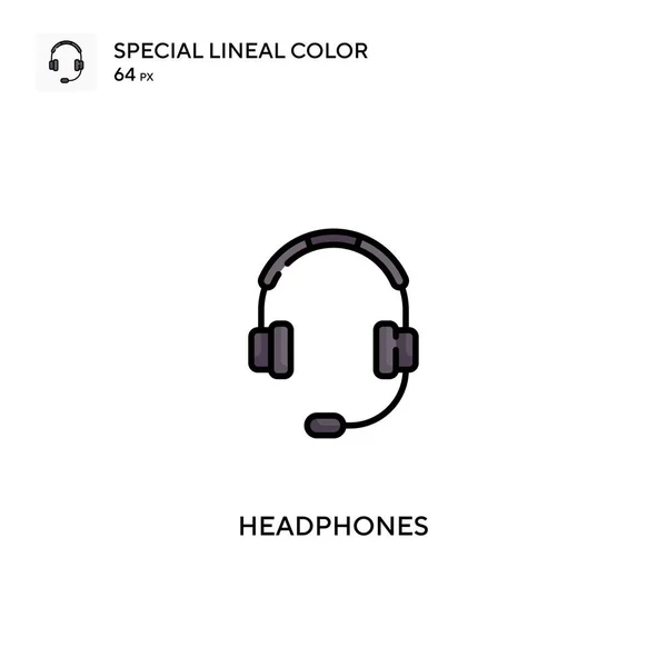 Słuchawki Specjalna Ikona Wektora Koloru Linii Ikony Słuchawek Dla Twojego — Wektor stockowy