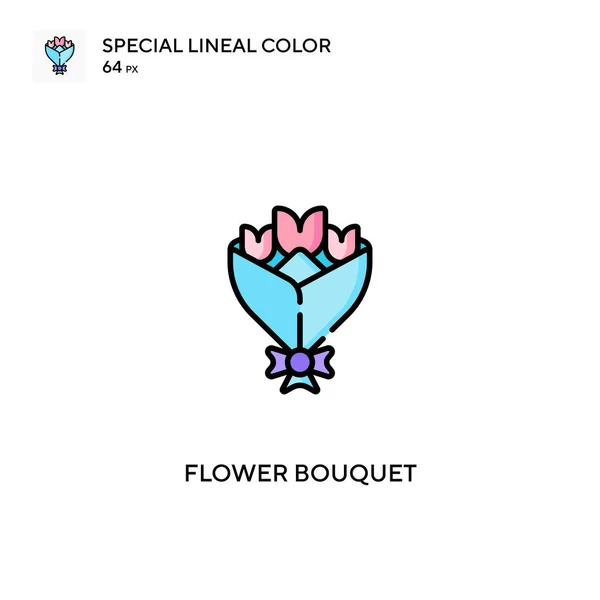 Bloemenboeket Speciale Lineal Kleur Vector Icoon Bloemenboeket Pictogrammen Voor Business — Stockvector