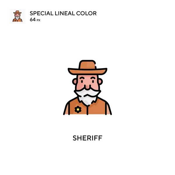 Sheriff Especial Icono Vector Color Lineal Iconos Del Sheriff Para — Vector de stock