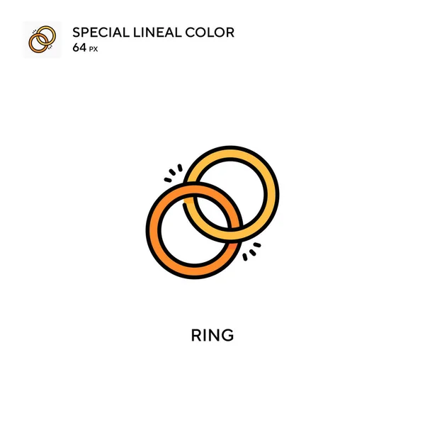 Gyűrű Különleges Lineáris Szín Vektor Ikon Ring Ikonok Üzleti Projektjéhez — Stock Vector
