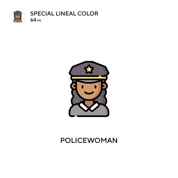 Policewoman Icono Especial Vector Color Lineal Iconos Mujer Policía Para — Archivo Imágenes Vectoriales