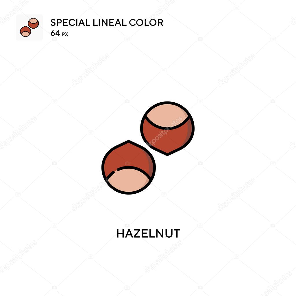 Hazelnut Special lineal color vector icon. Hazelnut icons for your business project