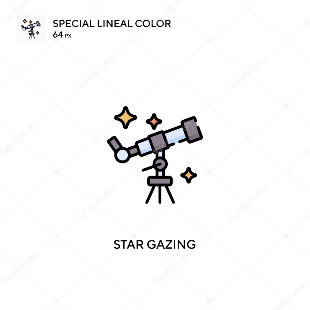 Star gazing Special lineal color vector icon. Star gazing icons for your business project