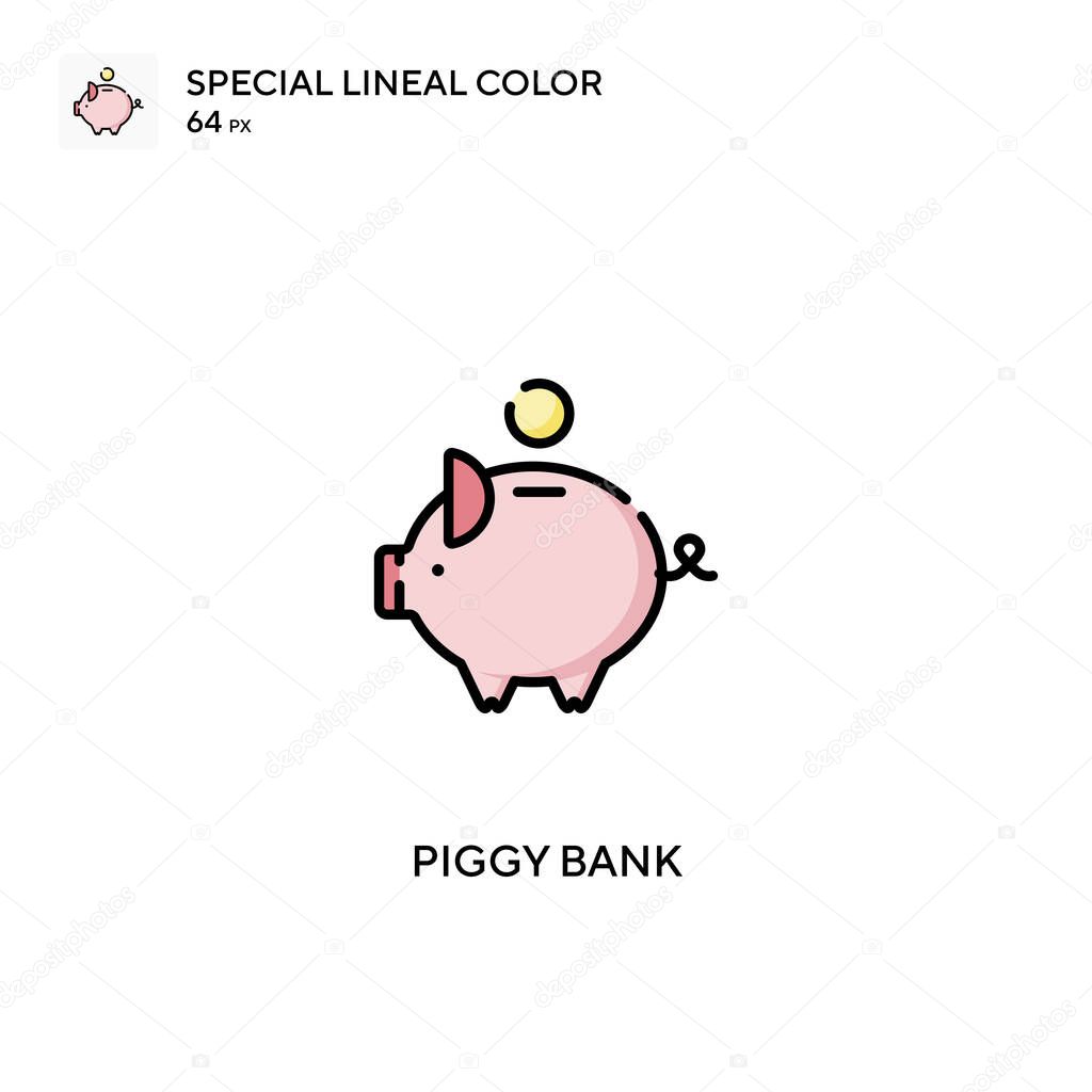 Piggy bank Special lineal color vector icon. Piggy bank icons for your business project