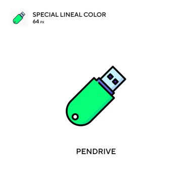 Pendrive özel doğrusal renk vektör simgesi. İş projeniz için Pendrive simgeleri