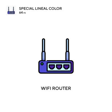 Wifi router Özel doğrusal renk vektörü simgesi. İş projeniz için Wifi router simgeleri