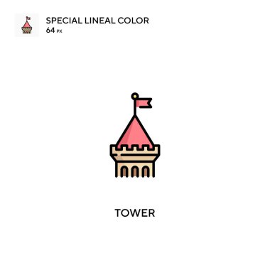 Tower Special Lineal renk vektörü simgesi. İş projeniz için kule simgeleri