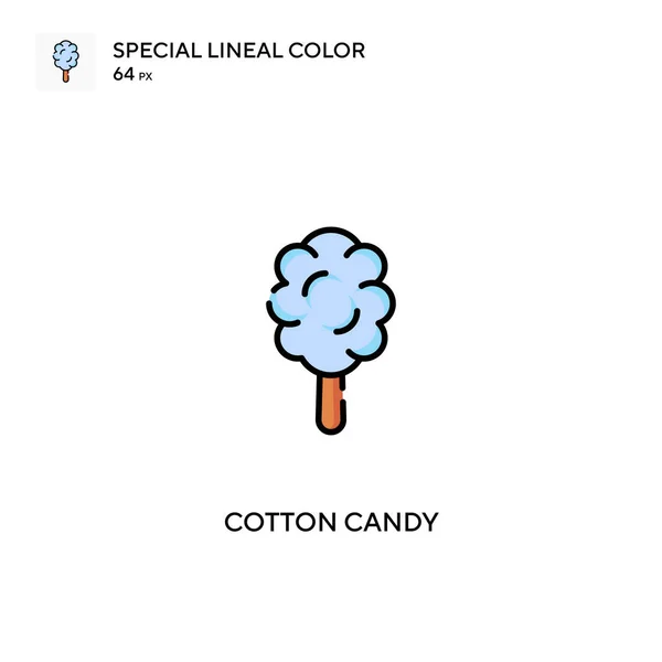 Algodón Caramelo Icono Especial Vector Color Lineal Iconos Algodón Azúcar — Vector de stock