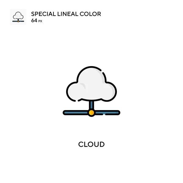 Cloud Special Lineáris Színvektor Ikon Felhőikonok Üzleti Projektjéhez — Stock Vector