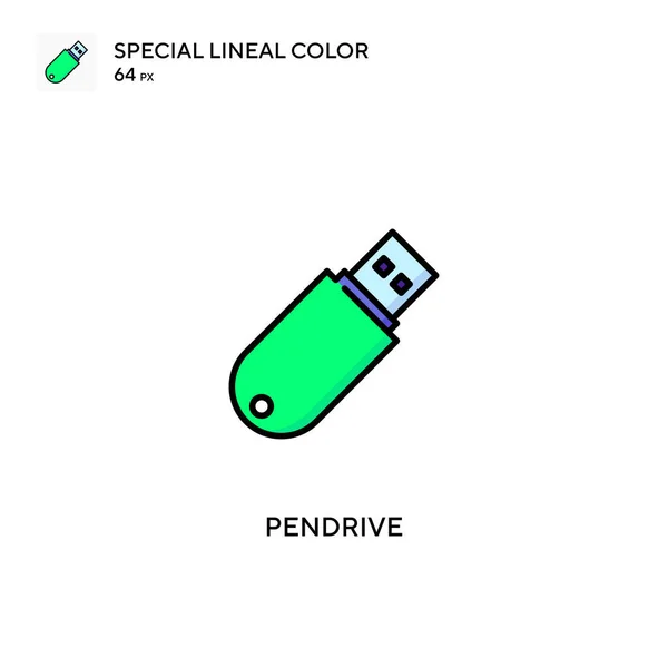 Pendrive Special Linjal Färg Vektor Ikon Pendrive Ikoner För Ditt — Stock vektor