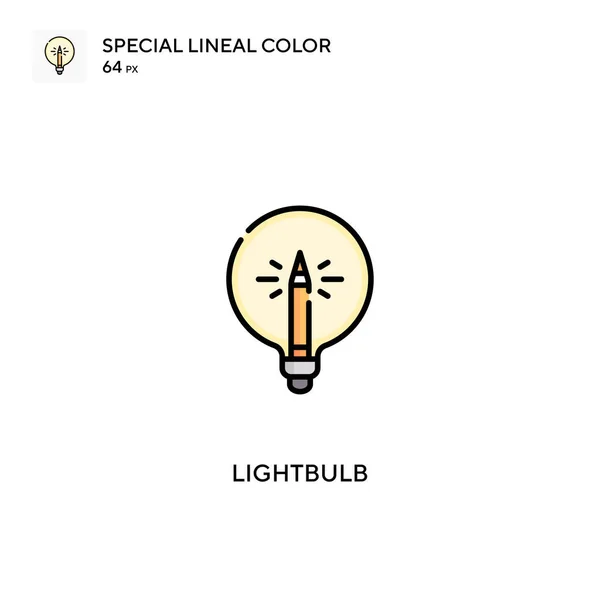 Lightbulb Special Lineal Color Vector Icon Lightbulb Icons Your Business — Stock Vector