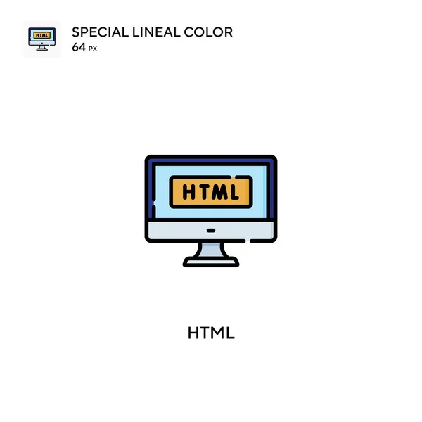 Html Special Lineal Color Vector Icon Html Icons Your Business — Stock Vector