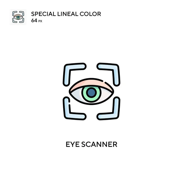 Scanner Olhos Ícone Vetorial Cor Linear Especial Ícones Scanner Olhos — Vetor de Stock