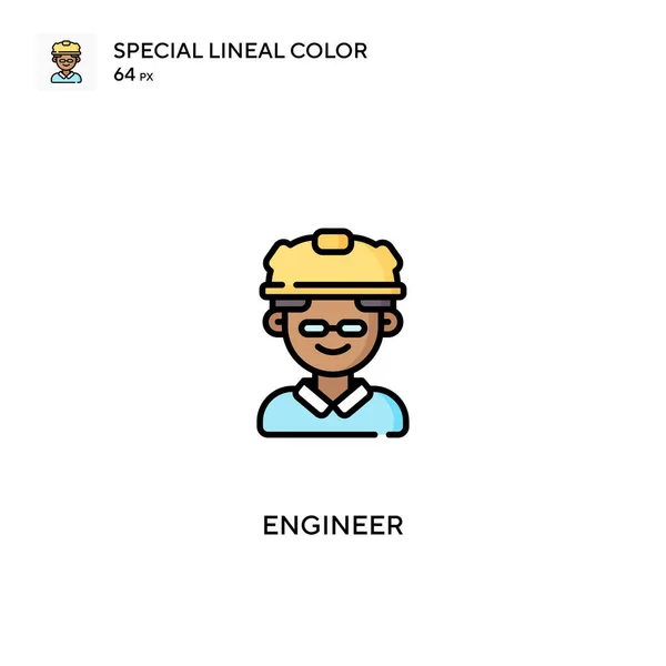 Ingeniero Icono Especial Vector Color Lineal Iconos Ingeniero Para Proyecto — Vector de stock