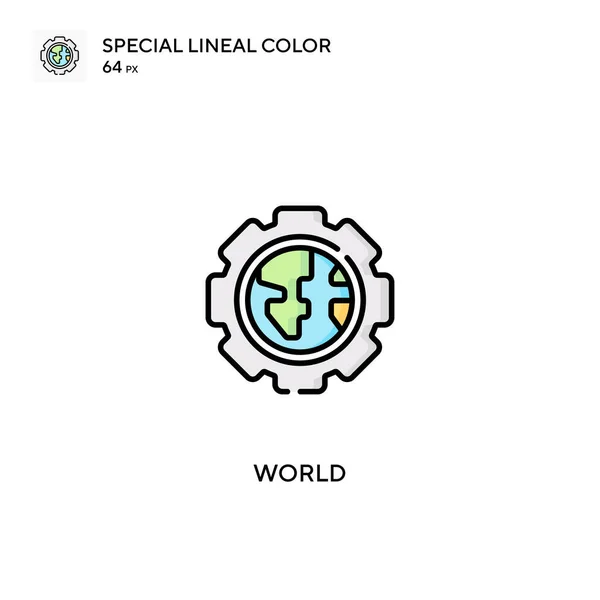 World Special Lineal Renk Vektörü Simgesi Projeniz Için Dünya Simgeleri — Stok Vektör