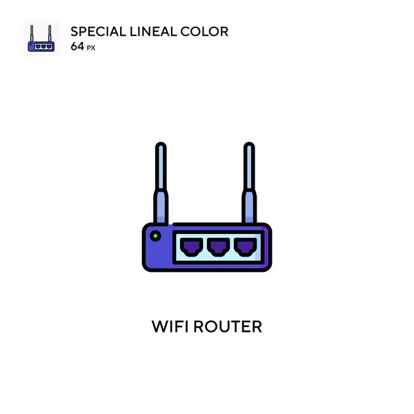 Router Wifi Speciale Icona Vettoriale Colori Lineari Icone Del Router — Vettoriale Stock