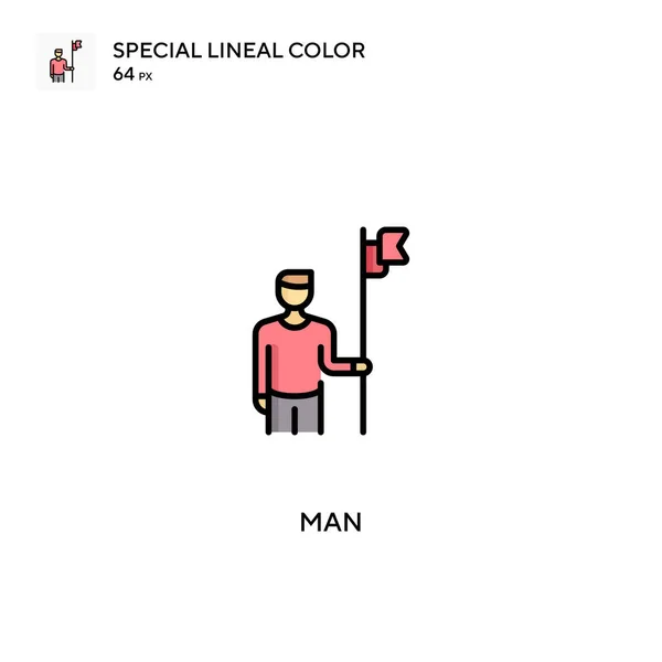 Man Speciale Lijnkleur Vector Icoon Man Iconen Voor Business Project — Stockvector