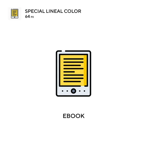 Ícone Vetorial Cores Linear Especial Ebook Ícones Ebook Para Seu —  Vetores de Stock