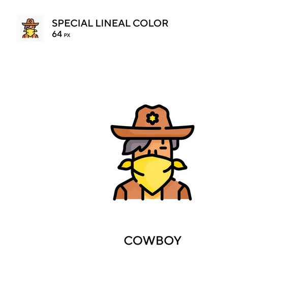 Cowboy Különleges Lineáris Színvektor Ikon Cowboy Ikonok Üzleti Projektjéhez — Stock Vector