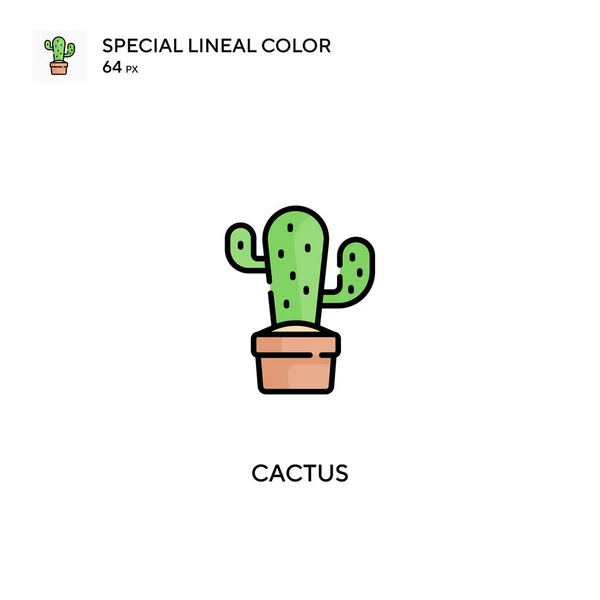 Cactus Ícone Vetorial Cores Linear Especial Ícones Cacto Para Seu — Vetor de Stock