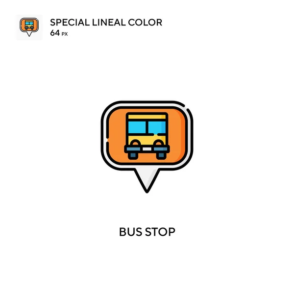 Parada Autobús Icono Especial Vector Color Lineal Iconos Parada Autobús — Archivo Imágenes Vectoriales