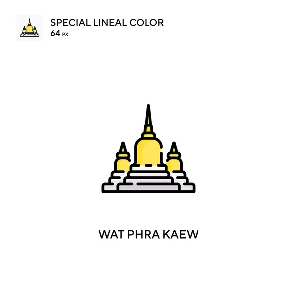 Wat Phra Kaew Spesiell Lineal Farge Vektorikon Wat Phra Kaew – stockvektor