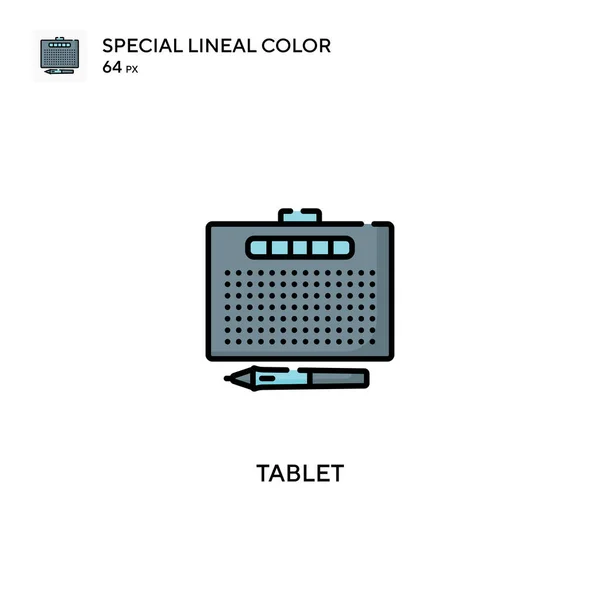 Tablet Speciale Lijnkleur Vector Pictogram Tabletpictogrammen Voor Bedrijfsproject — Stockvector