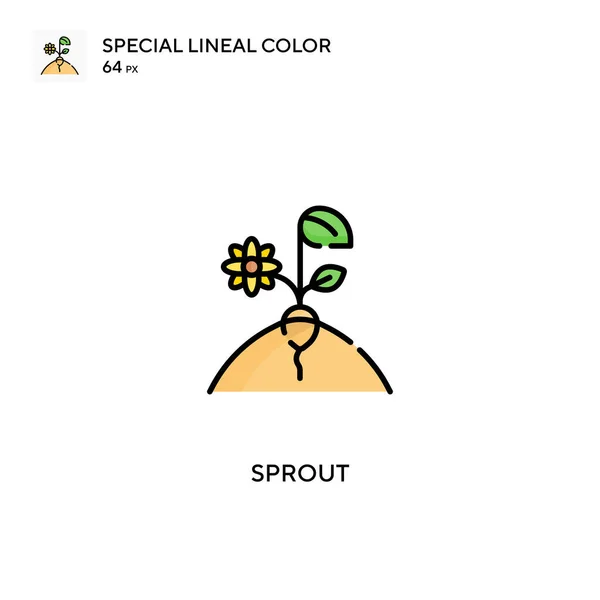 Sprout Icono Especial Vector Color Lineal Iconos Brotes Para Proyecto — Vector de stock