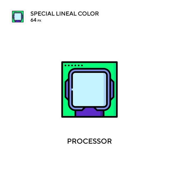 Processor Special Lineal Color Vector Icon 비즈니스 프로젝트용 프로세서 아이콘 — 스톡 벡터