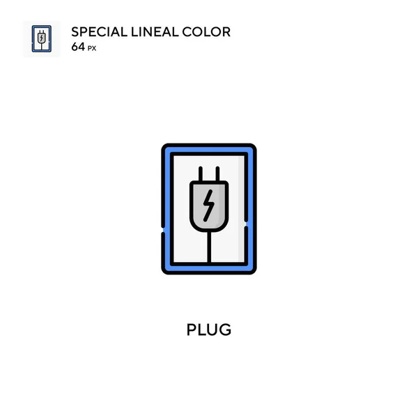 Plug Speciale Lijnkleur Vector Icoon Plug Pictogrammen Voor Business Project — Stockvector