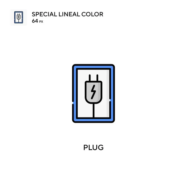 Plug Ícone Vetorial Cor Linear Especial Plug Ícones Para Seu —  Vetores de Stock