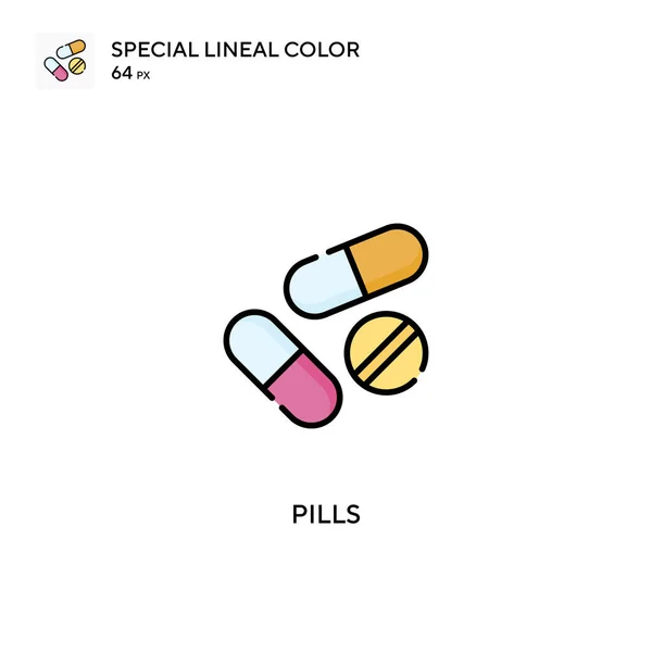 Pills Special Lineal Color Vector Icon 비즈니스 프로젝트용 아이콘 — 스톡 벡터