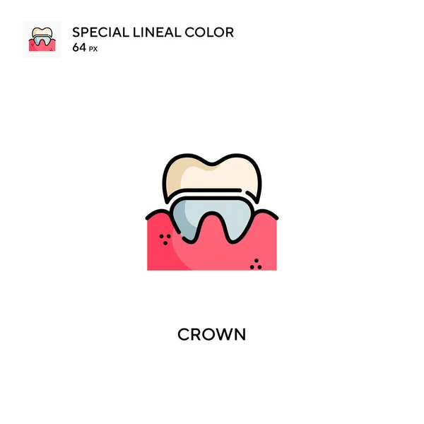 Crown Special Lineal Color Vector Icon Crown Icons Your Business — Stock Vector