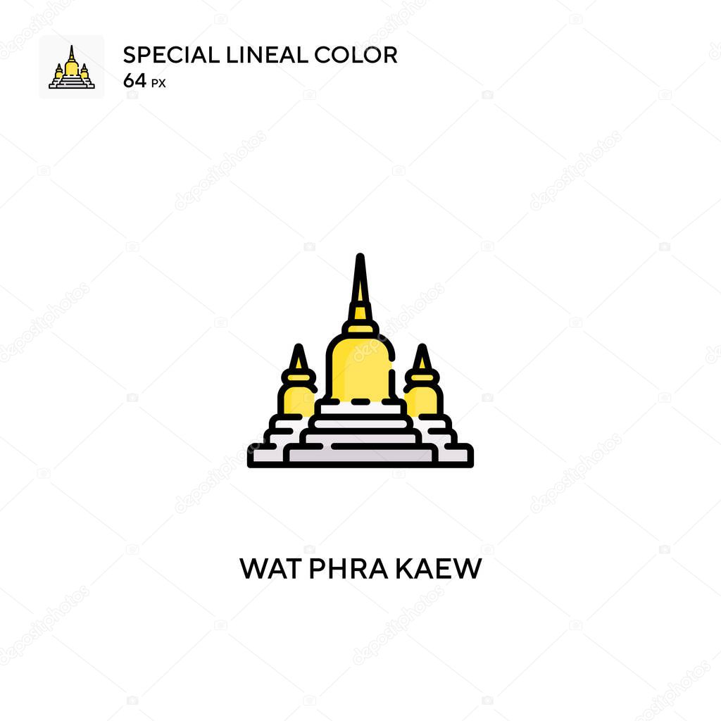 Wat phra kaew Special lineal color vector icon. Wat phra kaew icons for your business project