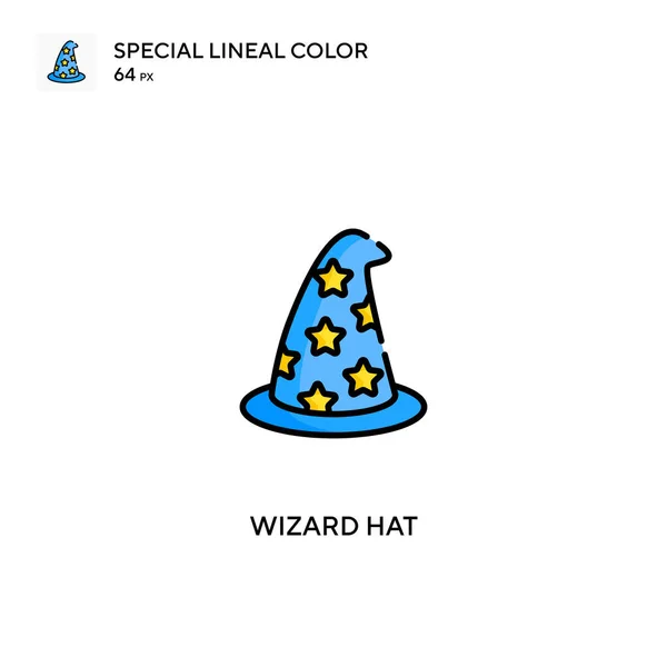 Wizard Hat Icono Especial Vector Color Lineal Iconos Sombrero Asistente — Archivo Imágenes Vectoriales