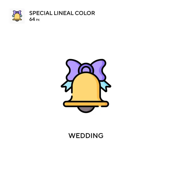 Hochzeit Spezielles Lineares Farbvektorsymbol Hochzeitssymbole Für Ihr Geschäftsprojekt — Stockvektor