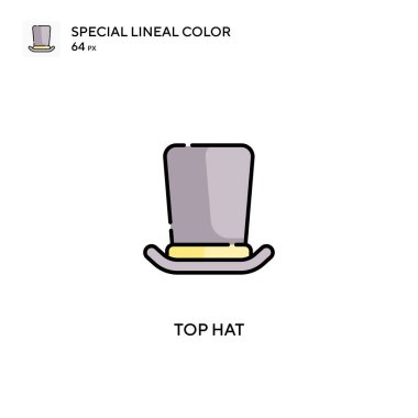 Silindir şapka özel doğrusal renk vektör simgesi. İş projeniz için silindir şapka simgeleri