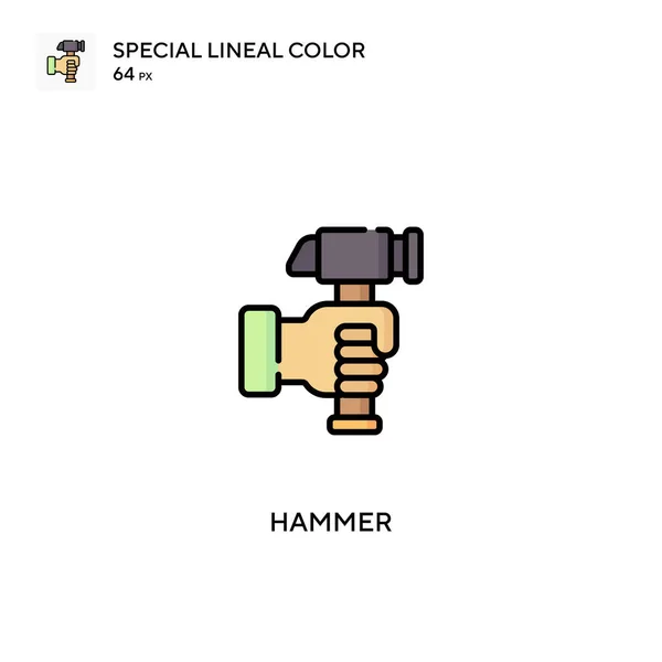 Hammer Icono Especial Vector Color Lineal Iconos Martillo Para Proyecto — Archivo Imágenes Vectoriales