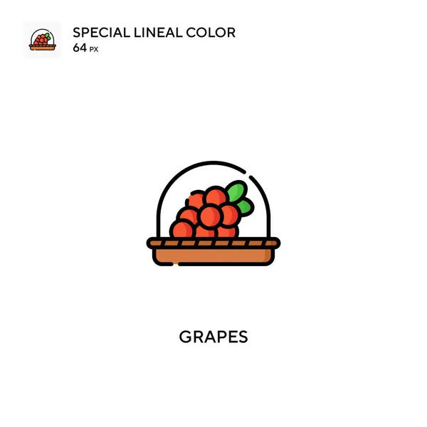 Druiven Speciale Lijnkleur Vector Icoon Druiven Iconen Voor Business Project — Stockvector