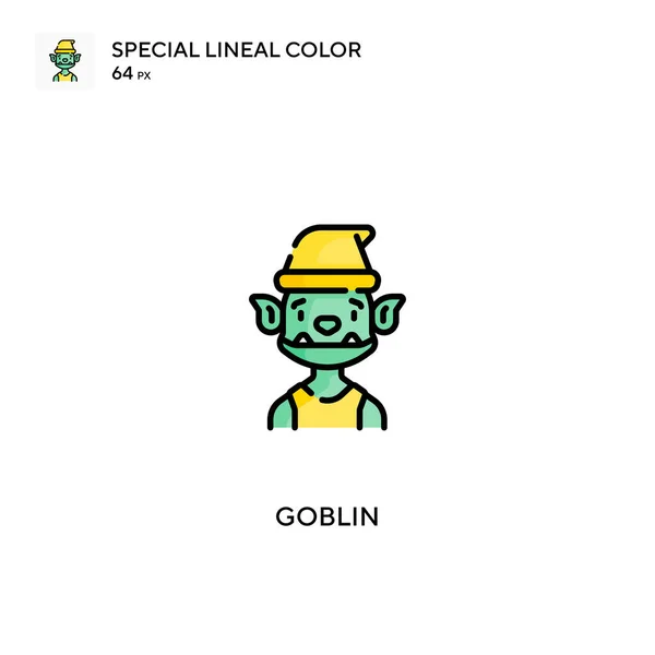 Goblin Specjalna Ikona Wektora Koloru Liniowego Ikony Goblinów Dla Twojego — Wektor stockowy