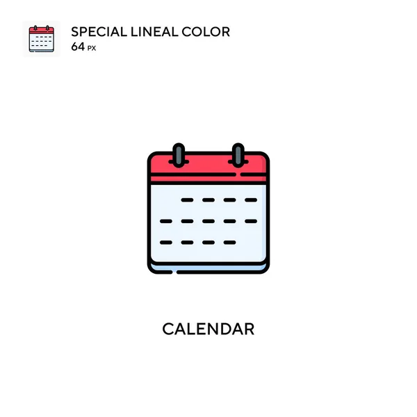 Calendario Icono Especial Vector Color Lineal Iconos Calendario Para Proyecto — Archivo Imágenes Vectoriales