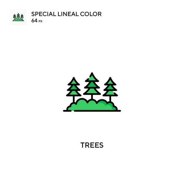 Drzewa Specjalna Ikona Wektora Koloru Linii Ikony Drzew Dla Twojego — Wektor stockowy
