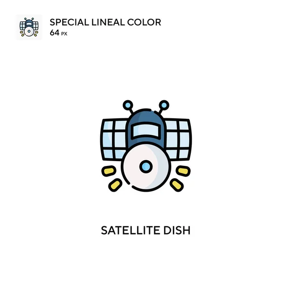 Antenne Parabolique Icône Vectorielle Couleur Linéaire Spéciale Icônes Paraboliques Pour — Image vectorielle