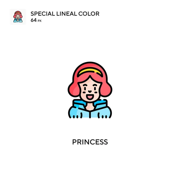 Princesa Especial Icono Vector Color Lineal Iconos Princesa Para Proyecto — Archivo Imágenes Vectoriales