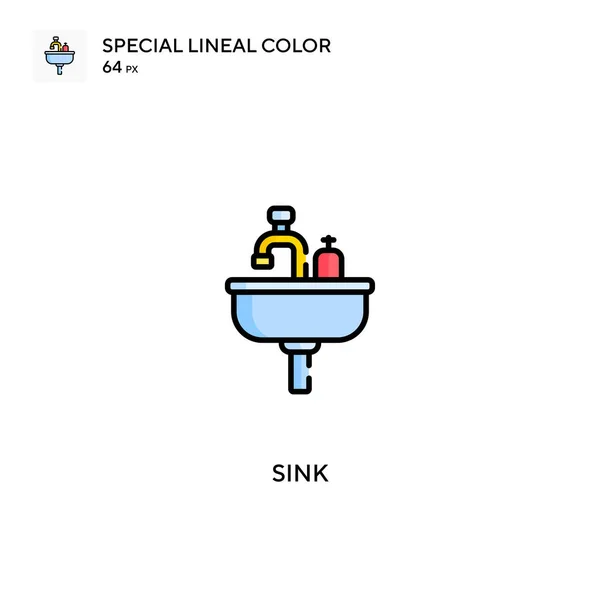 Sink Ícone Vetorial Cor Linear Especial Ícones Pia Para Seu — Vetor de Stock
