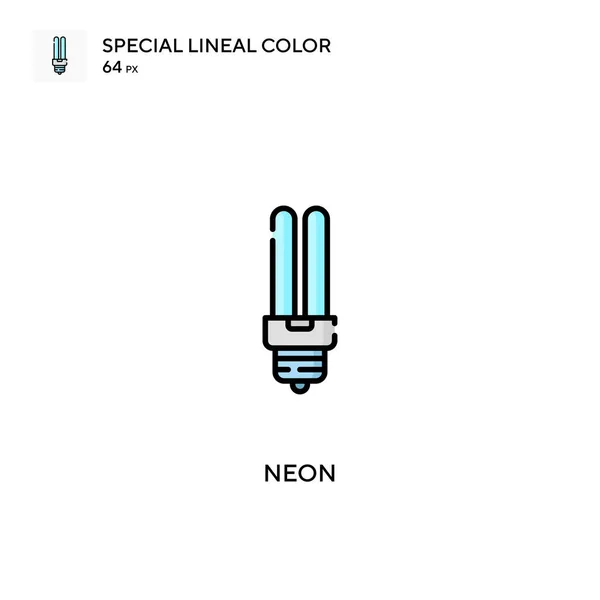 Neón Especial Icono Vector Color Lineal Iconos Neón Para Proyecto — Archivo Imágenes Vectoriales