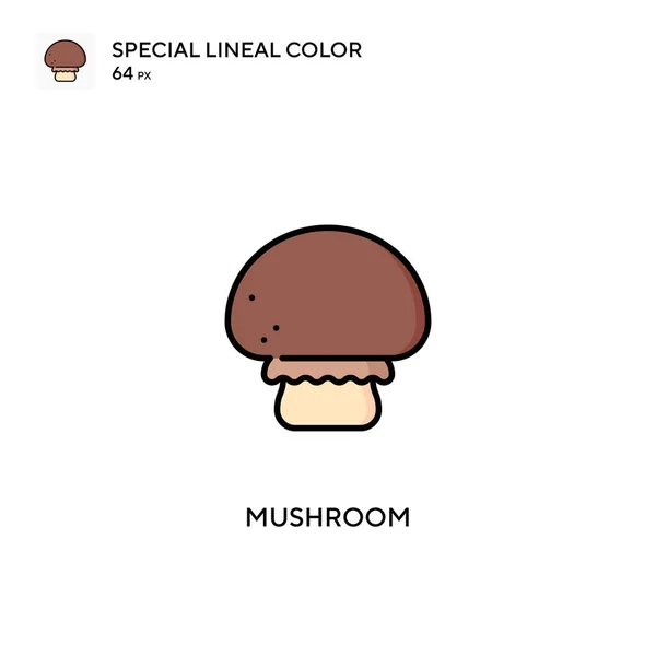 Mushroom Icono Especial Vector Color Lineal Iconos Setas Para Proyecto — Vector de stock