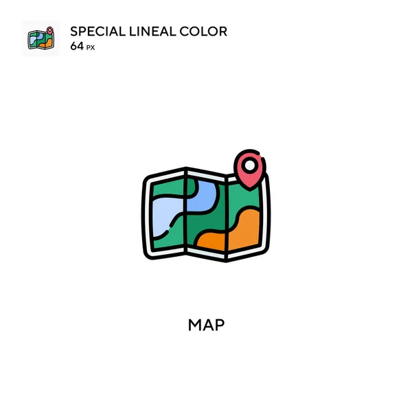 Mapa Icono Especial Vector Color Lineal Mapa Iconos Para Proyecto — Archivo Imágenes Vectoriales