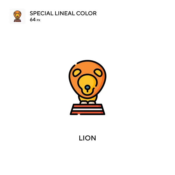 León Especial Icono Vector Color Lineal Iconos León Para Proyecto — Vector de stock